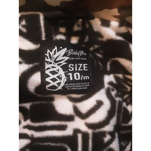 Binky Bro x Quiksilver Powder Club Kids Snow Suit Camo Size 10/M - Picture 10 of 10